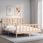vidaXL Massivholzbett mit Kopfteil vidaXL Massivholzbett mit Kopfteil