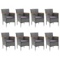 vidaXL 9-tlg. Garten-Essgruppe Poly Rattan und Akazienholz Grau vidaXL 9-tlg. Garten-Essgruppe Poly Rattan und Akazienholz Grau