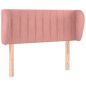 vidaXL Kopfteil mit Ohren Rosa 93x23x78/88 cm Samt