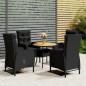 5-tlg. Garten-Bistro-Set Poly Rattan Schwarz 5-tlg. Garten-Bistro-Set Poly Rattan Schwarz