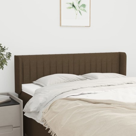 vidaXL Kopfteil mit Ohren Dunkelbraun 147x16x78/88 cm Stoff