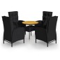 5-tlg. Garten-Bistro-Set Poly Rattan Schwarz 5-tlg. Garten-Bistro-Set Poly Rattan Schwarz
