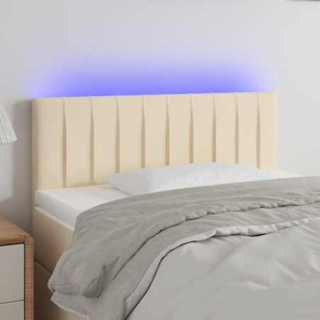 vidaXL LED Kopfteil Creme 90x5x78/88 cm Stoff