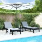 vidaXL Sonnenliegen 2 Stk. mit Tisch Schwarz Massivholz Kiefer vidaXL Sonnenliegen 2 Stk. mit Tisch Schwarz Massivholz Kiefer