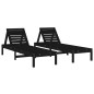 vidaXL Sonnenliegen 2 Stk. mit Tisch Schwarz Massivholz Kiefer vidaXL Sonnenliegen 2 Stk. mit Tisch Schwarz Massivholz Kiefer