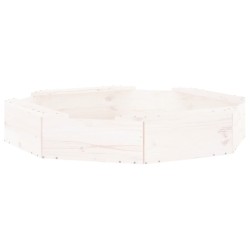 vidaXL Sandkasten mit Sitzen Weiß Achteck Massivholz Kiefer