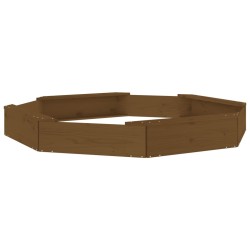 vidaXL Sandkasten mit Sitzen Honigbraun Achteck Massivholz Kiefer