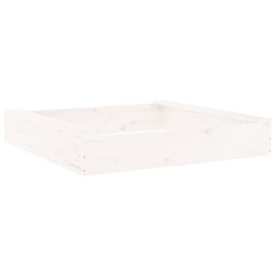 vidaXL Sandkasten mit Sitzen Weiß Quadratisch Massivholz Kiefer