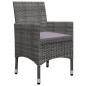 9-tlg. Garten-Essgruppe Poly Rattan und Akazienholz Grau 9-tlg. Garten-Essgruppe Poly Rattan und Akazienholz Grau