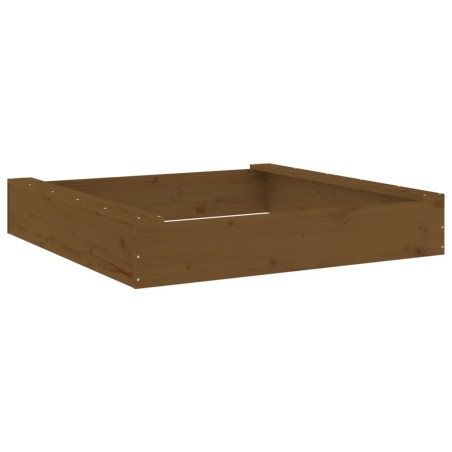 vidaXL Sandkasten mit Sitzen Honigbraun Quadratisch Massivholz Kiefer