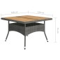 9-tlg. Garten-Essgruppe Poly Rattan und Akazienholz Grau 9-tlg. Garten-Essgruppe Poly Rattan und Akazienholz Grau