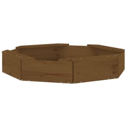 vidaXL Sandkasten mit Sitzen Honigbraun Achteck Massivholz Kiefer