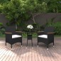 vidaXL 3-tlg. Garten-Essgruppe Poly Rattan Schwarz vidaXL 3-tlg. Garten-Essgruppe Poly Rattan Schwarz