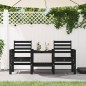 vidaXL Gartenbank mit Tisch 2-Sitzer Schwarz Massivholz Kiefer vidaXL Gartenbank mit Tisch 2-Sitzer Schwarz Massivholz Kiefer