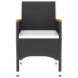 vidaXL 3-tlg. Garten-Essgruppe Poly Rattan Schwarz vidaXL 3-tlg. Garten-Essgruppe Poly Rattan Schwarz