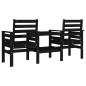 vidaXL Gartenbank mit Tisch 2-Sitzer Schwarz Massivholz Kiefer vidaXL Gartenbank mit Tisch 2-Sitzer Schwarz Massivholz Kiefer
