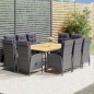 11-tlg. Garten-Essgruppe Poly Rattan Grau 11-tlg. Garten-Essgruppe Poly Rattan Grau