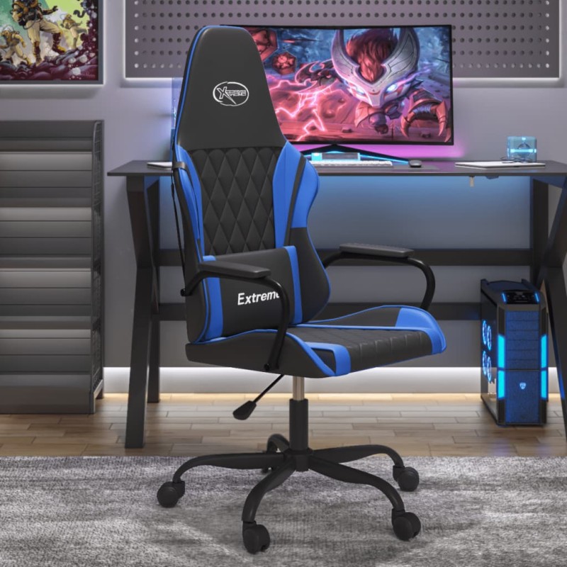 vidaXL Gaming-Stuhl mit Massagefunktion Schwarz und Blau Kunstleder vidaXL Gaming-Stuhl mit Massagefunktion Schwarz und Blau Kunstleder
