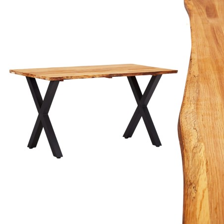 vidaXL Esstisch 140x80x75 cm Massivholz Eiche