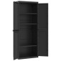 vidaXL Gartenschrank Schwarz 65x37x165 cm PP vidaXL Gartenschrank Schwarz 65x37x165 cm PP