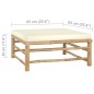 4-tlg. Garten-Lounge-Set mit Cremeweißen Kissen Bambus 4-tlg. Garten-Lounge-Set mit Cremeweißen Kissen Bambus
