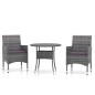 vidaXL 3-tlg. Garten-Essgruppe Poly Rattan Grau vidaXL 3-tlg. Garten-Essgruppe Poly Rattan Grau