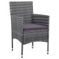 vidaXL 3-tlg. Garten-Essgruppe Poly Rattan Grau vidaXL 3-tlg. Garten-Essgruppe Poly Rattan Grau