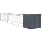 vidaXL Hundehütte mit Auslauf Anthrazit 110x609x110cm Verzinkter Stahl vidaXL Hundehütte mit Auslauf Anthrazit 110x609x110cm Verzinkter Stahl