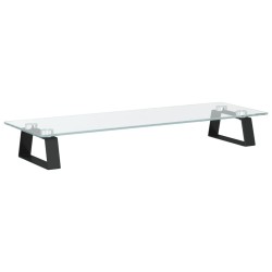 vidaXL Monitorständer Schwarz 60x20x8 cm Hartglas und Metall