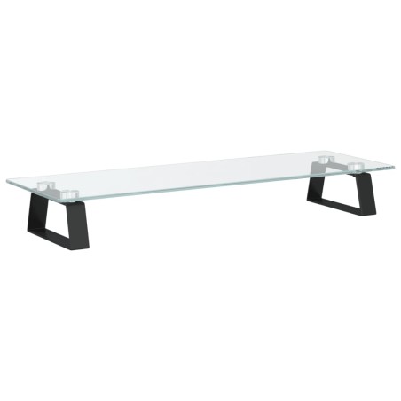 vidaXL Monitorständer Schwarz 60x20x8 cm Hartglas und Metall