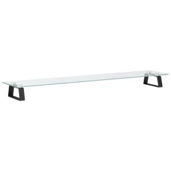 vidaXL Monitorständer Schwarz 100x20x8 cm Hartglas und Metall