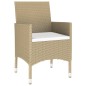 7-tlg. Garten-Essgruppe Poly Rattan und Hartglas Beige 7-tlg. Garten-Essgruppe Poly Rattan und Hartglas Beige