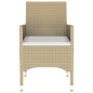7-tlg. Garten-Essgruppe Poly Rattan und Hartglas Beige 7-tlg. Garten-Essgruppe Poly Rattan und Hartglas Beige