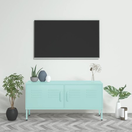 vidaXL TV-Schrank Minzgrün 105x35x50 cm Stahl    
