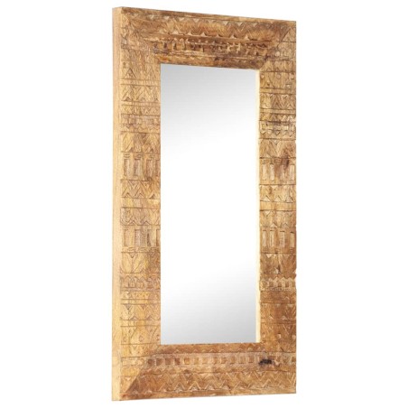 vidaXL Spiegel Handgeschnitzt 80x50x11 cm Massivholz Mango