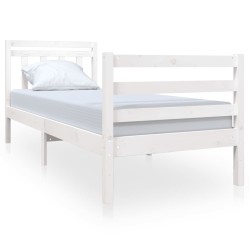 vidaXL Massivholzbett Weiß 75x190 cm