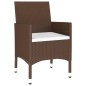 5-tlg. Garten-Essgruppe Poly Rattan und Hartglas Braun 5-tlg. Garten-Essgruppe Poly Rattan und Hartglas Braun