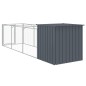 vidaXL Hundehütte mit Auslauf Anthrazit 110x405x110cm Verzinkter Stahl vidaXL Hundehütte mit Auslauf Anthrazit 110x405x110cm Verzinkter Stahl