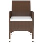 5-tlg. Garten-Essgruppe Poly Rattan und Hartglas Braun 5-tlg. Garten-Essgruppe Poly Rattan und Hartglas Braun