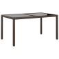 5-tlg. Garten-Essgruppe Poly Rattan und Hartglas Braun 5-tlg. Garten-Essgruppe Poly Rattan und Hartglas Braun