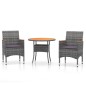 vidaXL 3-tlg. Garten-Essgruppe Poly Rattan Grau vidaXL 3-tlg. Garten-Essgruppe Poly Rattan Grau