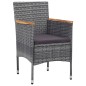 vidaXL 3-tlg. Garten-Essgruppe Poly Rattan Grau vidaXL 3-tlg. Garten-Essgruppe Poly Rattan Grau