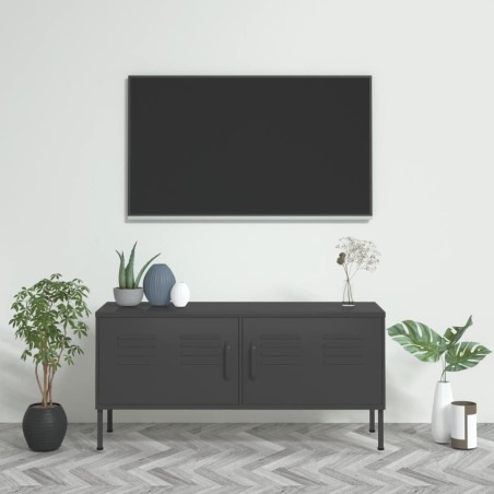 vidaXL TV-Schrank Anthrazit 105x35x50 cm Stahl    