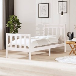 vidaXL Massivholzbett Weiß 75x190 cm