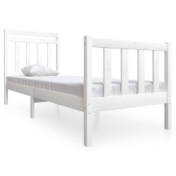 vidaXL Massivholzbett Weiß 75x190 cm