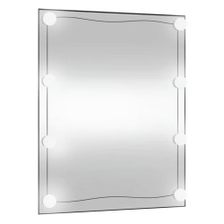 vidaXL Wandspiegel mit LED-Leuchten 50x60 cm Glas Rechteckig