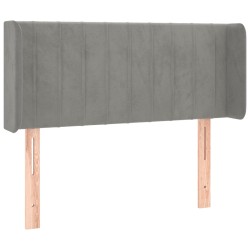 vidaXL Kopfteil mit Ohren Hellgrau 93x16x78/88 cm Samt