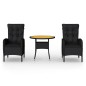 vidaXL 3-tlg. Garten-Bistro-Set Poly Rattan Schwarz vidaXL 3-tlg. Garten-Bistro-Set Poly Rattan Schwarz