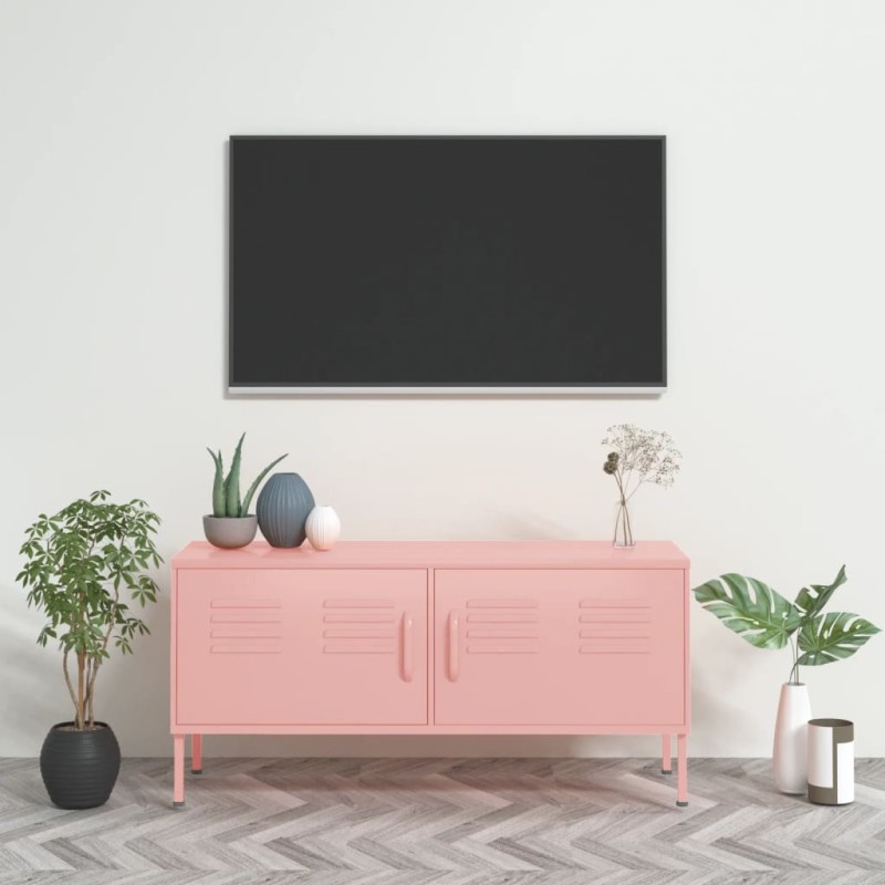 vidaXL TV-Schrank Rosa 105x35x50 cm Stahl vidaXL TV-Schrank Rosa 105x35x50 cm Stahl