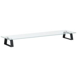 vidaXL Monitorständer Schwarz 80x20x8 cm Hartglas und Metall